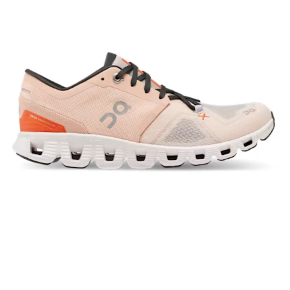 On Running Women’s Cloud X 3 Rose and Sand Athletic Shoes